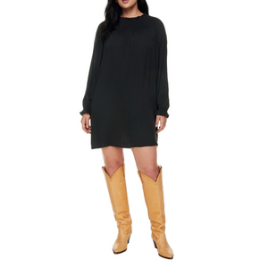 Wilfred | Womens Smocked Raglan Sleeve Black Cider Dress XS Oversized Witch Goth